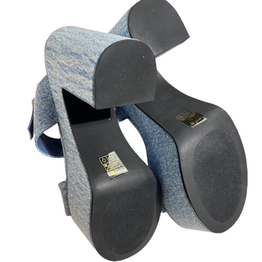 Jeffrey Campbell Moody Platform Sandal in denim blue - Picture 4 of 9